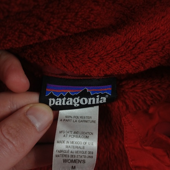 Patagonia Sweater Womens Medium Red Retool Pockets Outdoor Fleece - Picture 4 of 8